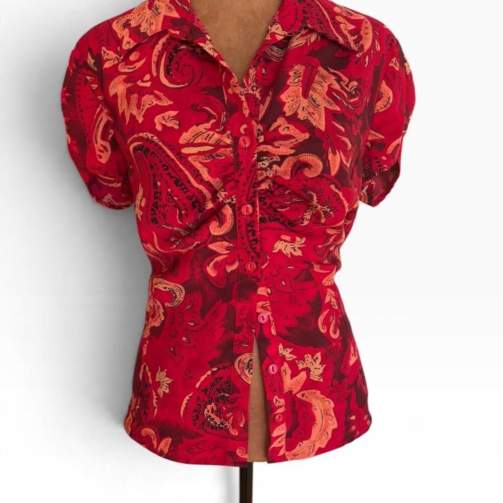 American-vintage Women's Red Blouse